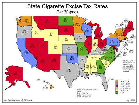 Map of State Cigarette Taxes & Price Per Pack